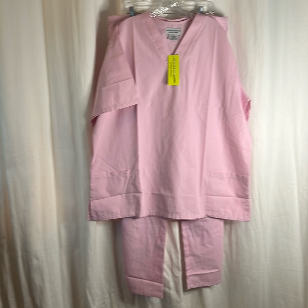 Women's Pink V-Neck Medical Scrub Set